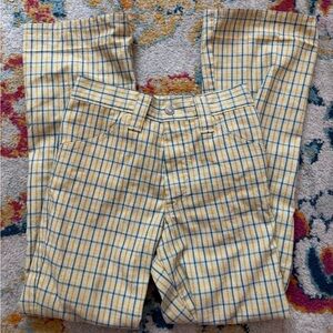2 for $5 Kids Vintage 70s Yellow & Blue Plaid Striped Slacks